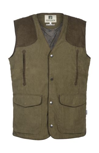 Percussion Men's Rambouillet Gilet Vest in Dark Khaki - Front View