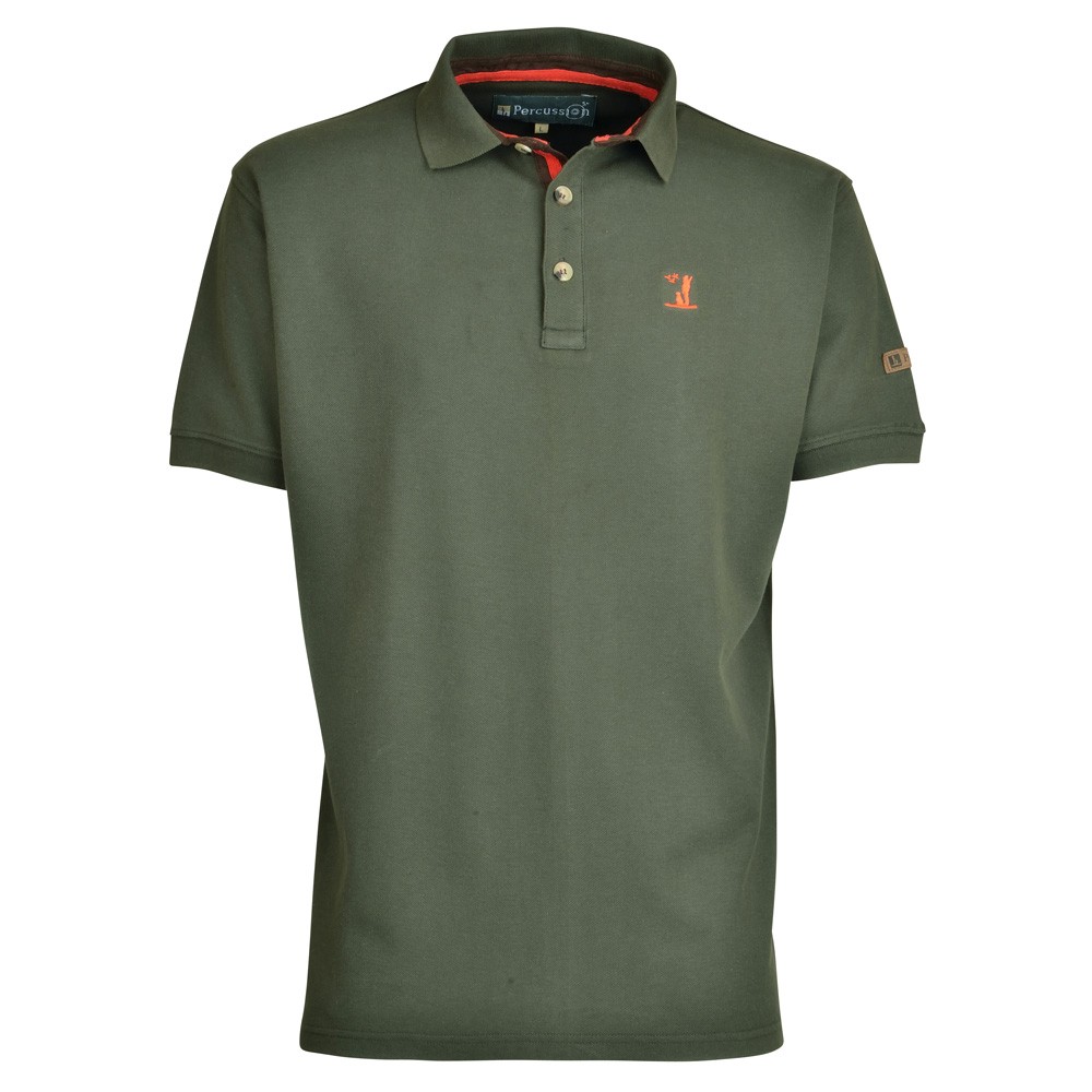 Percussion Short Sleeved Polo Shirt Olive - Edinburgh Outdoor Wear