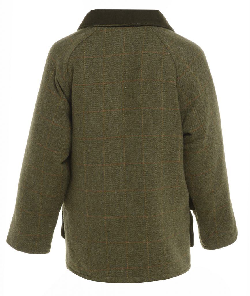 Bronte Kids Tweed Jacket Olive Edinburgh Outdoor Wear