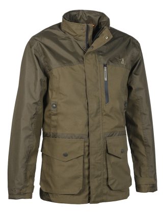 Percussion Men's Imperlight Jacket in dark khaki and brown colour - front view